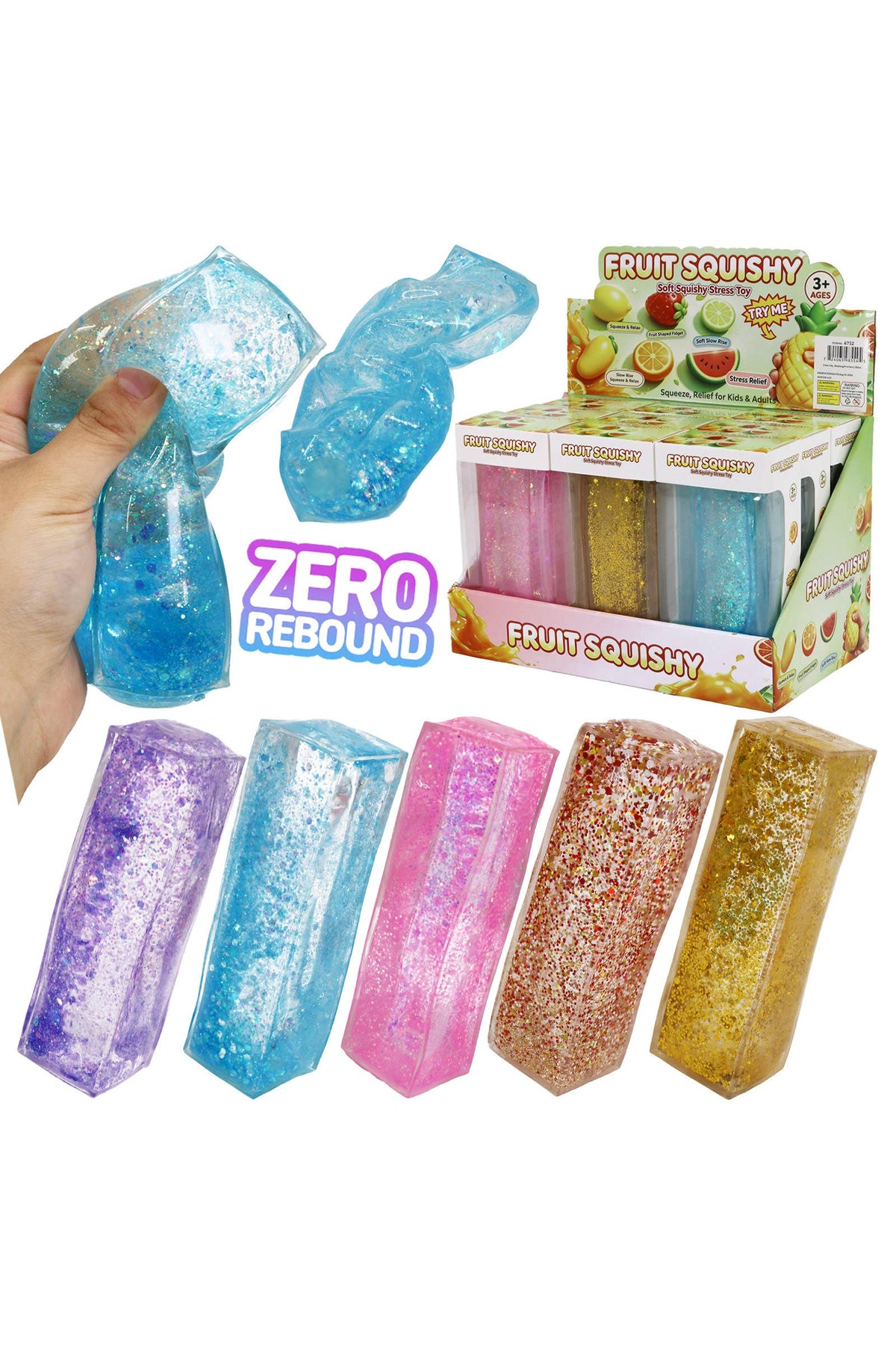 Glittery Butter Coconut Oil Jelly Zero Rebound Squishy: ASSORTED / ONE SIZE