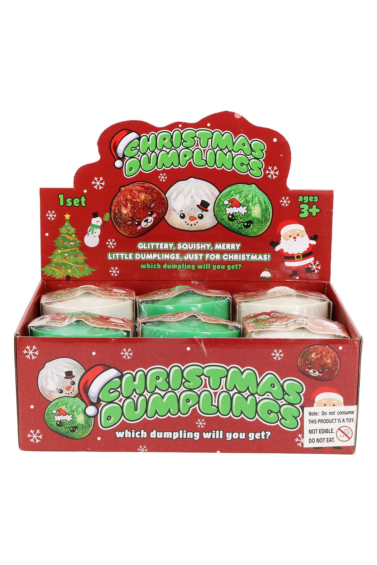 Christmas Metallic Glitter Dumpling Jelly Slime TPR Squishy: ASSORTED / ONE SIZE