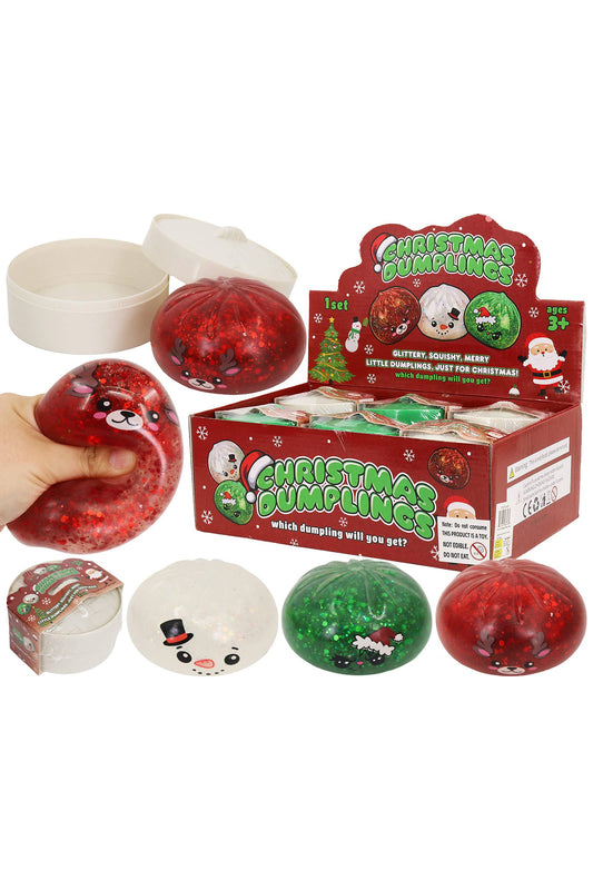 Christmas Metallic Glitter Dumpling Jelly Slime TPR Squishy: ASSORTED / ONE SIZE