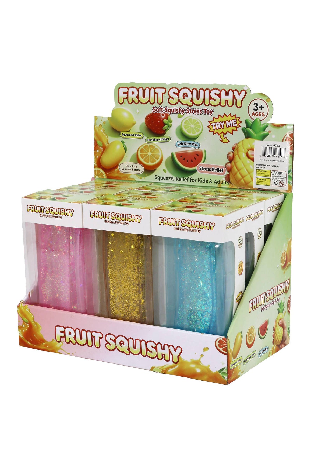 Glittery Butter Coconut Oil Jelly Zero Rebound Squishy: ASSORTED / ONE SIZE