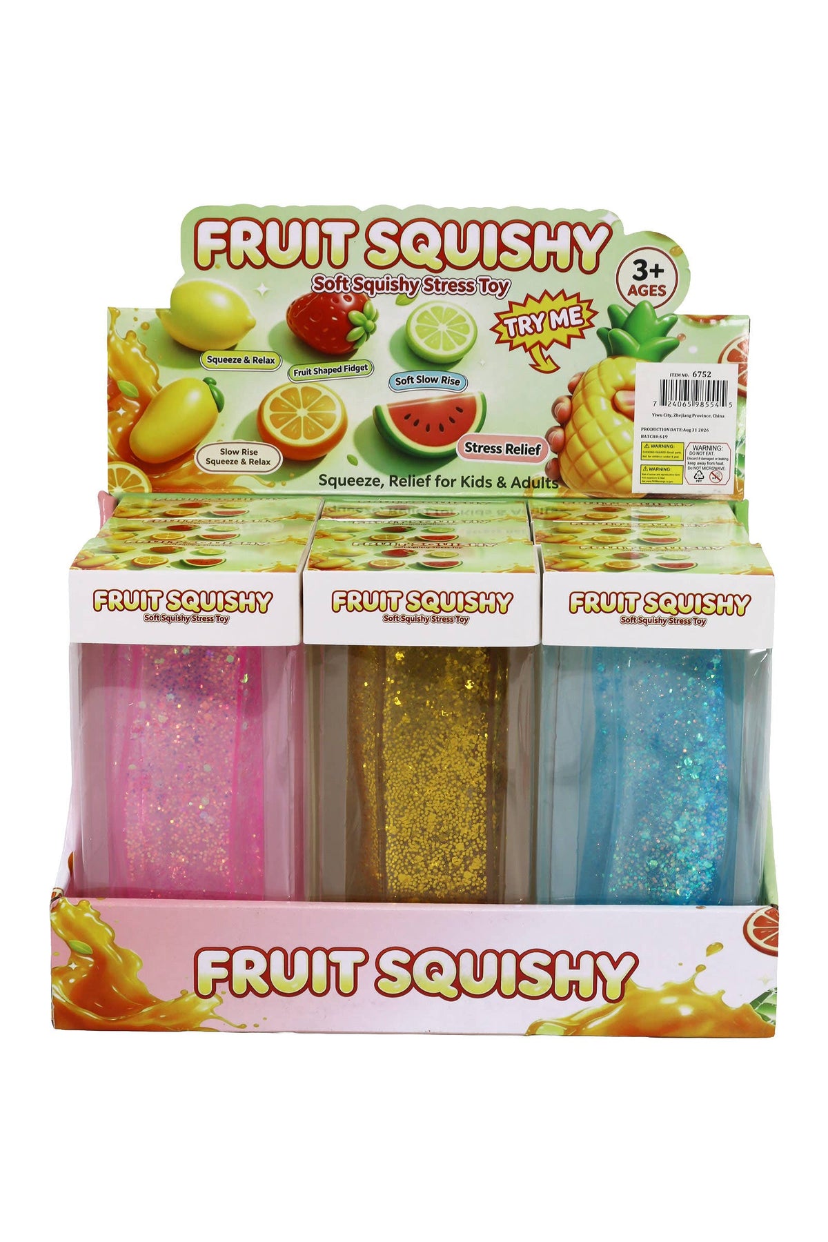 Glittery Butter Coconut Oil Jelly Zero Rebound Squishy: ASSORTED / ONE SIZE